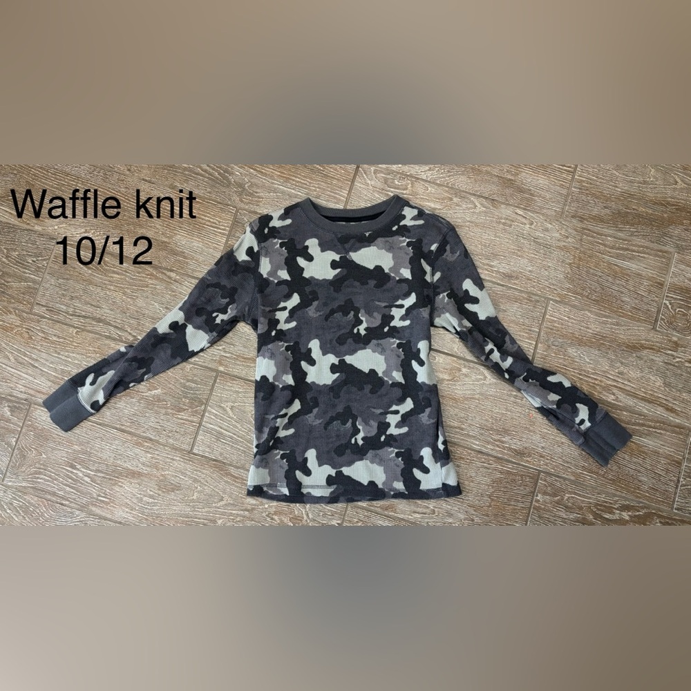 Camouflage Kids Long Sleeve waffle knit
